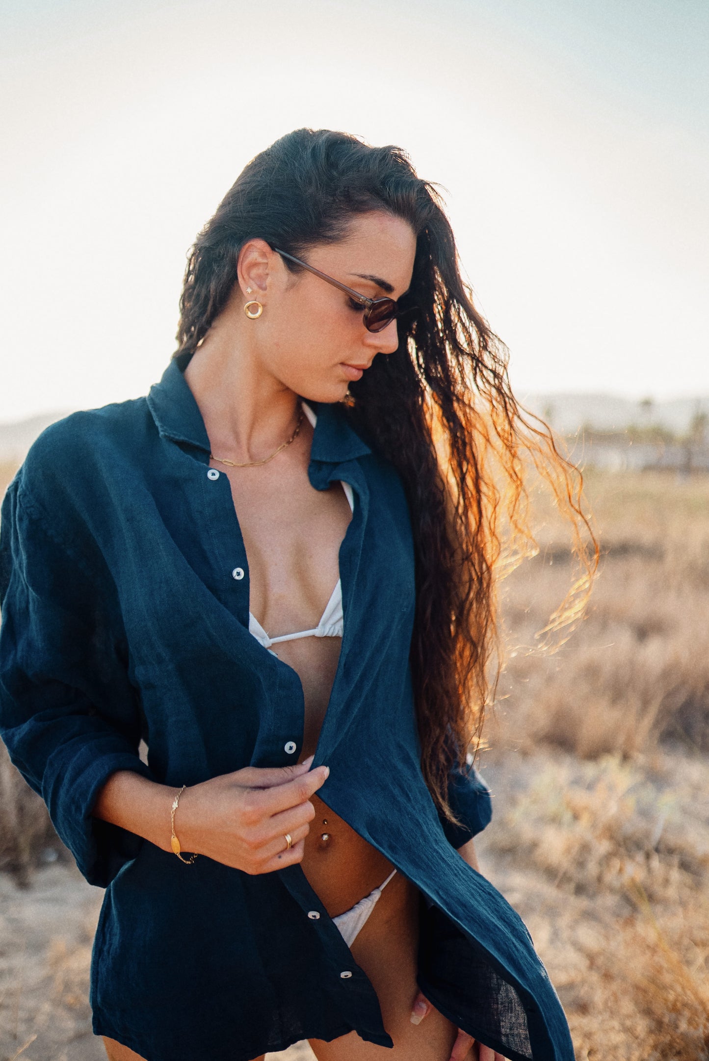 Camisa Marino Sunset Lino