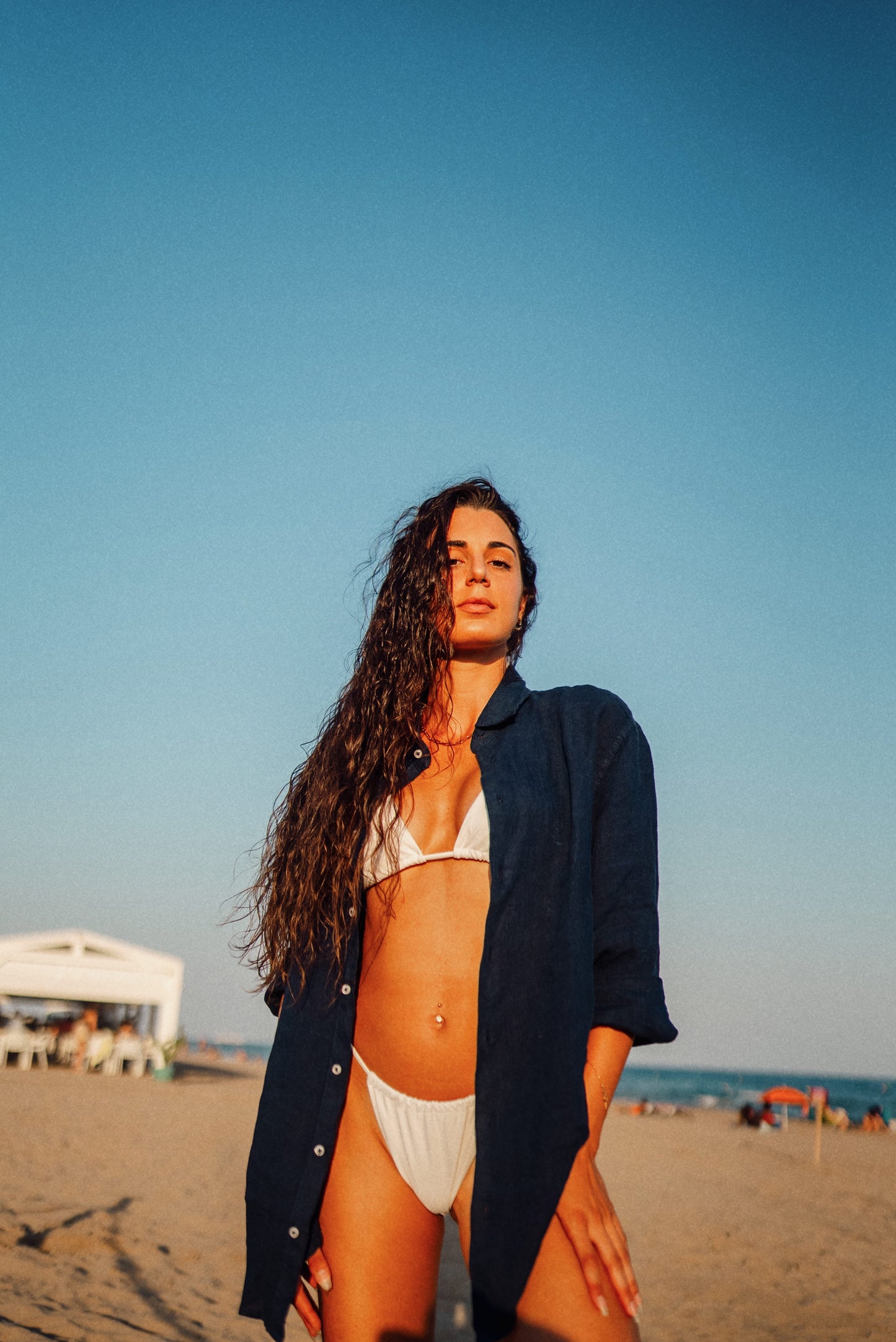 Camisa Marino Sunset Lino
