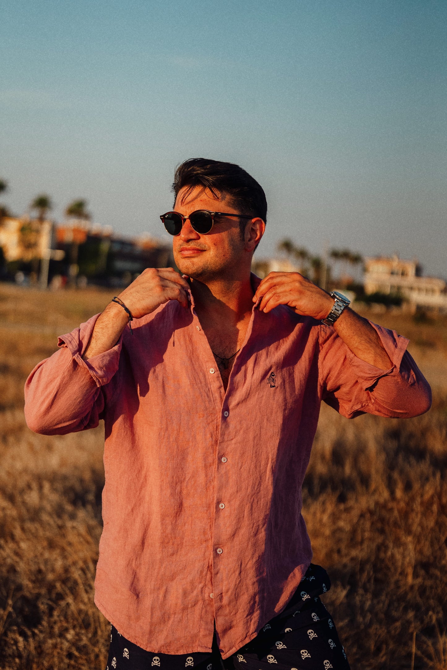 Camisa Coral Sunset Lino