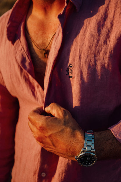 Camisa Coral Sunset Lino