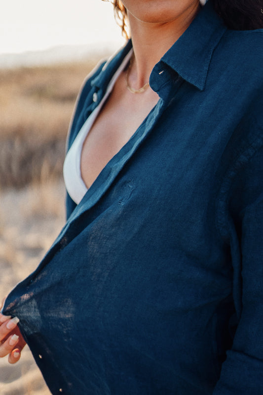 Camisa Marino Sunset Lino